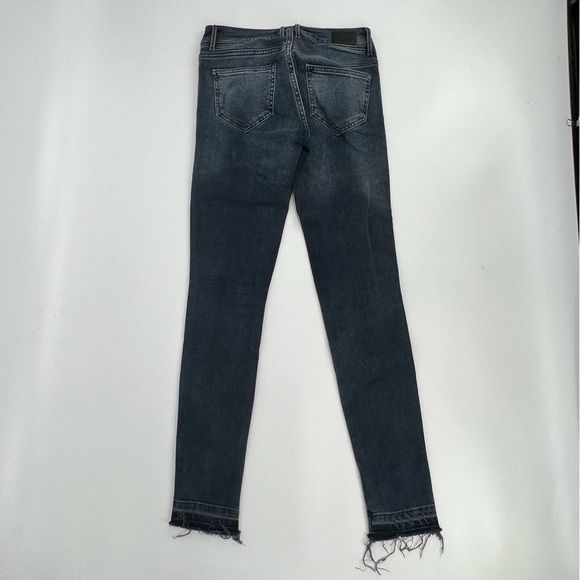 Zara Z1975 Distressed Rough Hem Skinny Jeans Size 2 Women’s - Picture 3 of 4